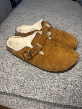 Birkenstock Shearling Suede Leather Boston